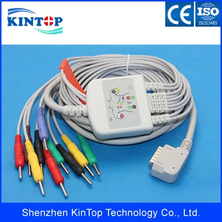 2 шт./лот совместимый Новый Kenz PC-109 ECG 10 Lead ECG/EKG кабель IEC Din3.0 108/110 1203 1205 Cardico 302 с CE 15PIN |