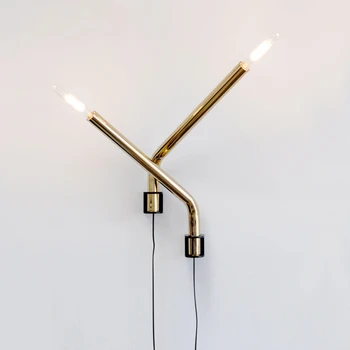 

After the modern wall lamps bedroom living room wall lamps creative personality stainless steel square light ZA81437