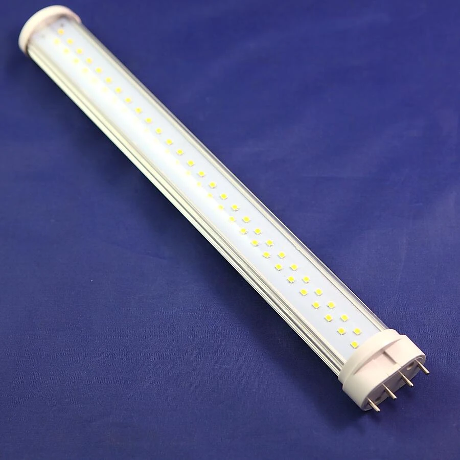 유백색 투명 LED PL 튜브 전구 조명, 플러그 인 클리어, SMD 2835, 2100-2300lm, 2G11 GY10Q 램프, 10W, 12W, 15W, 20W, 22W