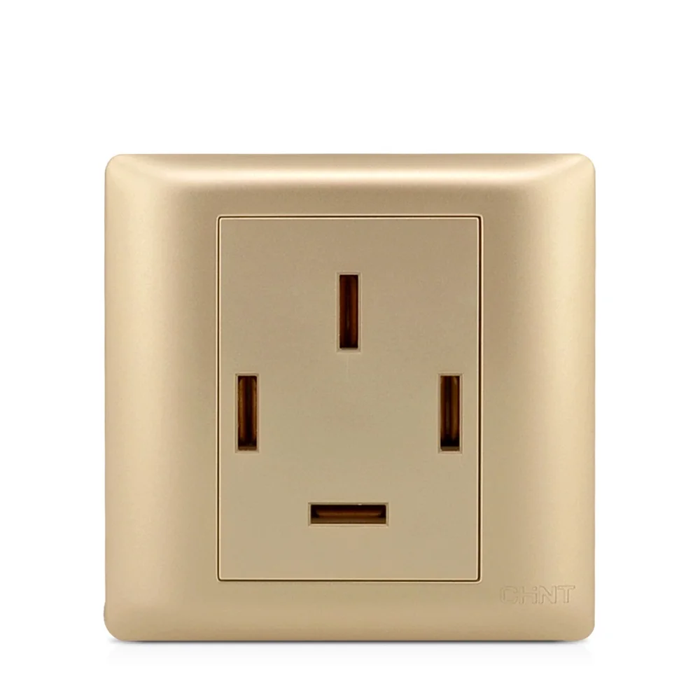 

Free shipping Golden 380V 25A international standard 4 Holes Socket Wall Outlet Power Russia