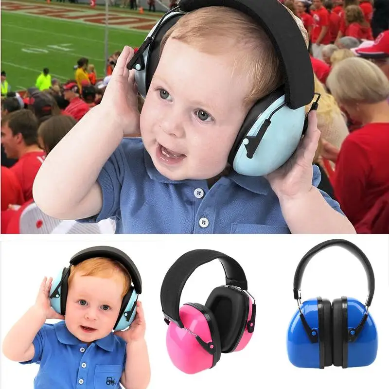 

amzdeal NEW Comfortable Ear Protector for Children Anti-noise Hearing Protection Earmuffs Headset Soundproof Ear muff Blue Pink