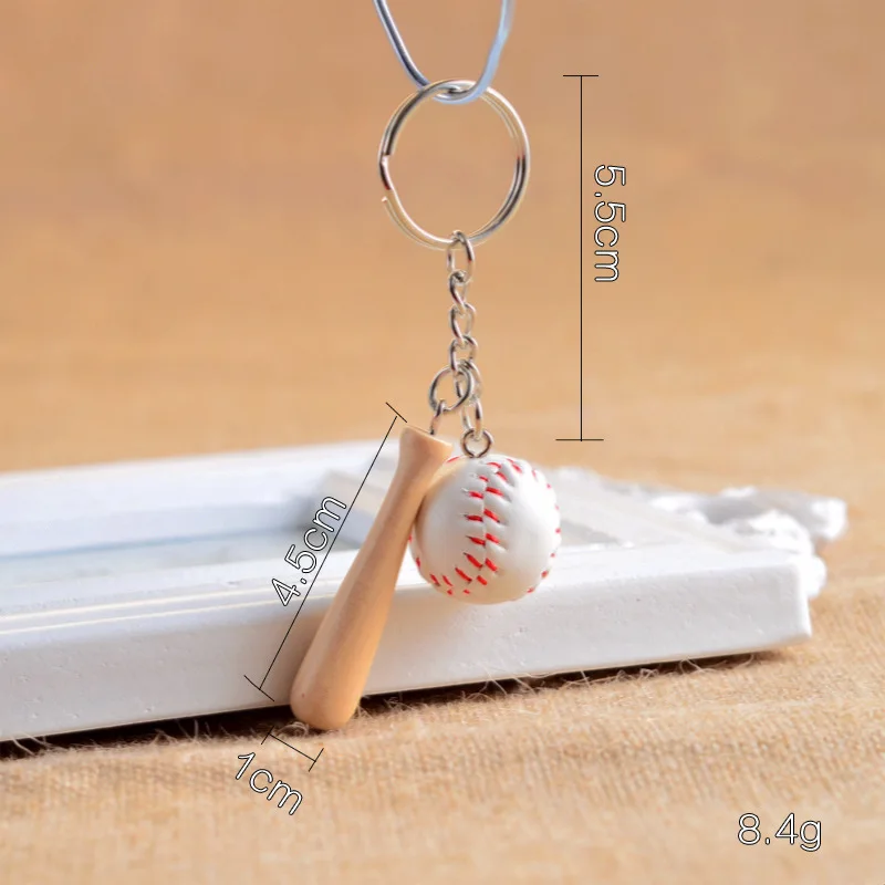 20 шт./партия бейсбольная цепочка для ключей милый брелок для ключей для женщин 3D брелок бейсбольная бита держатель ключей portachiavi сумка Шарм