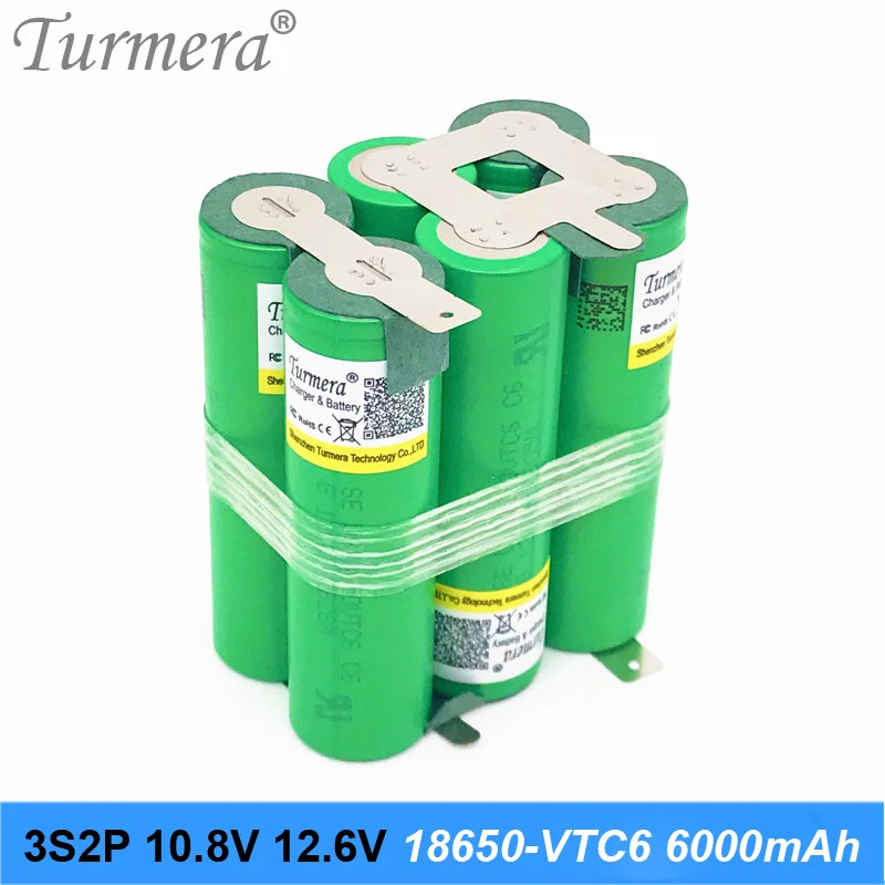 Оригинальный аккумулятор vtc6 3S 12 6 V 4S 16 8 US18650VTC6 3000mah 30A ток разряда для шуруповерта
