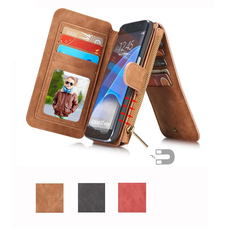 

XSKEMP Retro Photo Frame Leather Phone Case For Samsung Galaxy S6 S7 edge Plus G9200 Note 5 N9200 Card Wallet Protective Cover