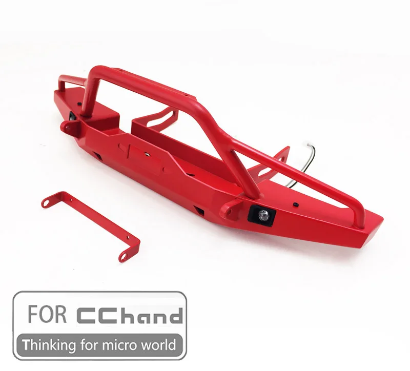 Металлический SOILD передний бампер для SCX-10 II 90046 1:10 CChand SCX10 90046/90047 cherokee - Цвет: Red