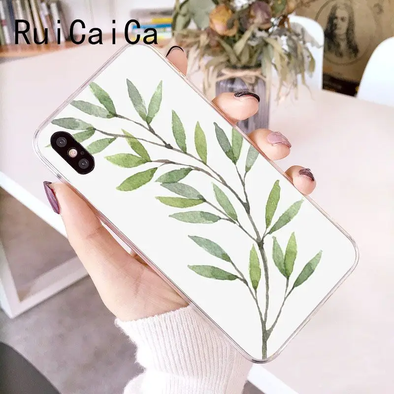 Watercolor plants with flowers