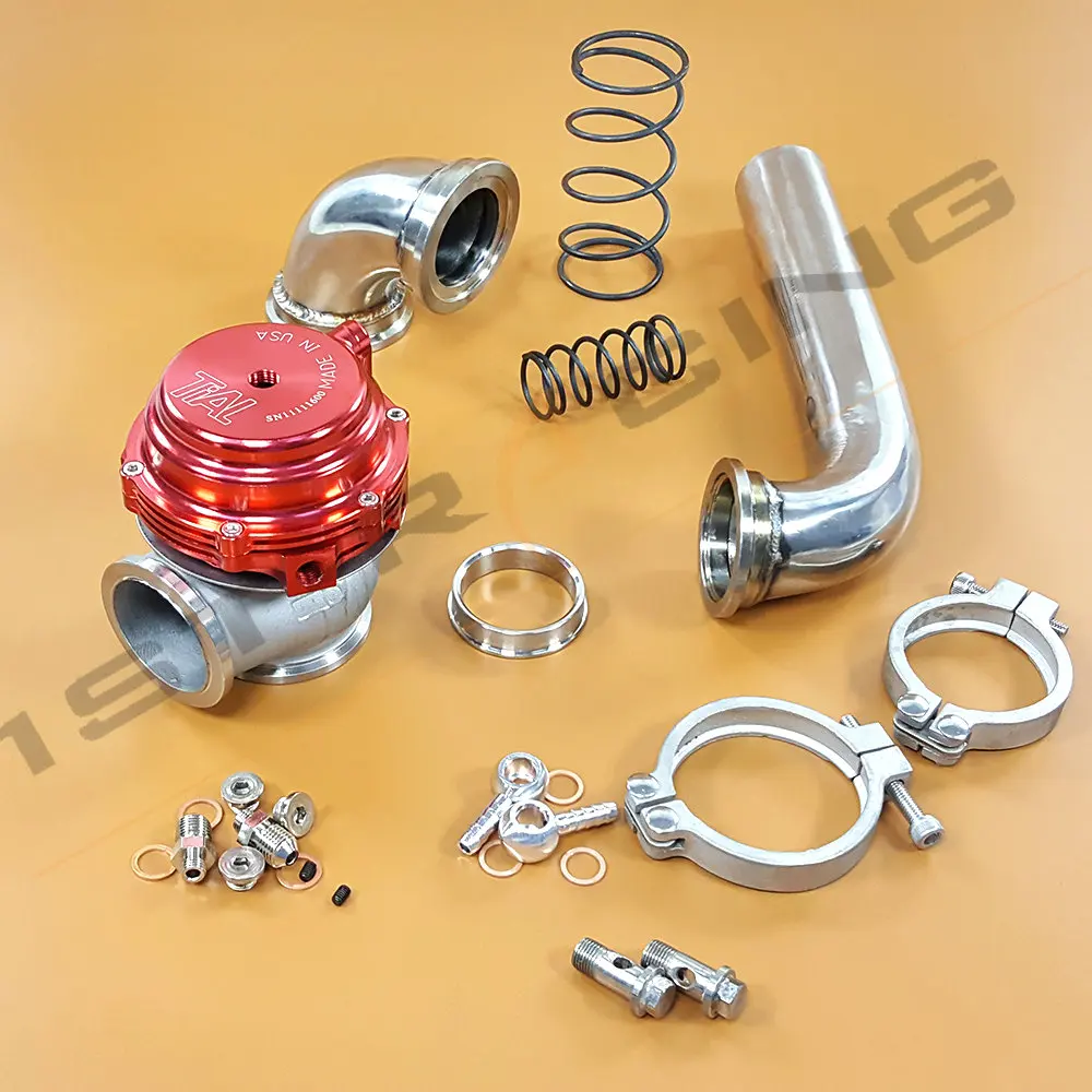 

Red 44mm External V-band Wastegate 7 / 14 / 17 psi + Down Pipe Dump Tube + 90 deg Elbow