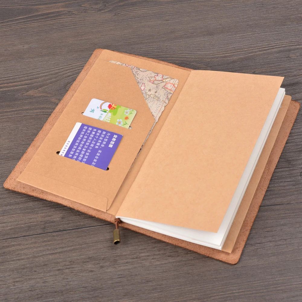 Крафт-бумага держатель файла журнал путешествий; Записная книжка аксессуары для планировщика обычный размер паспорта держатель для карт карманные складские принадлежности