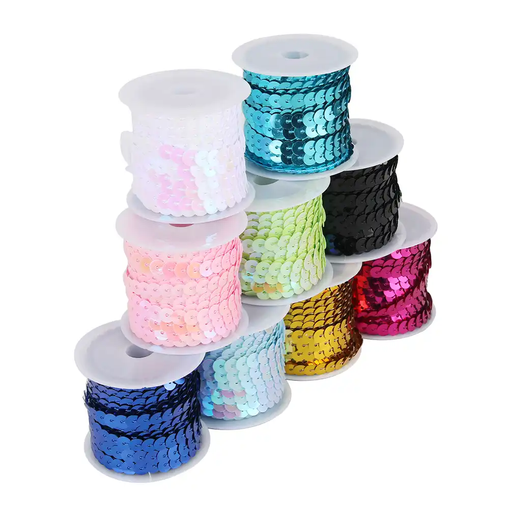 DIY 6mm Faceted Round Loose Sequins Paillettes Bag Sewing Decor Wedding Craft#
