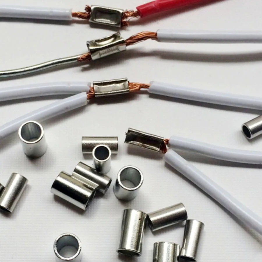100pcs Round Car Wiring Harness Connector Terminal Copper Tubular Terminals for 0.5-1mm2 cable etc