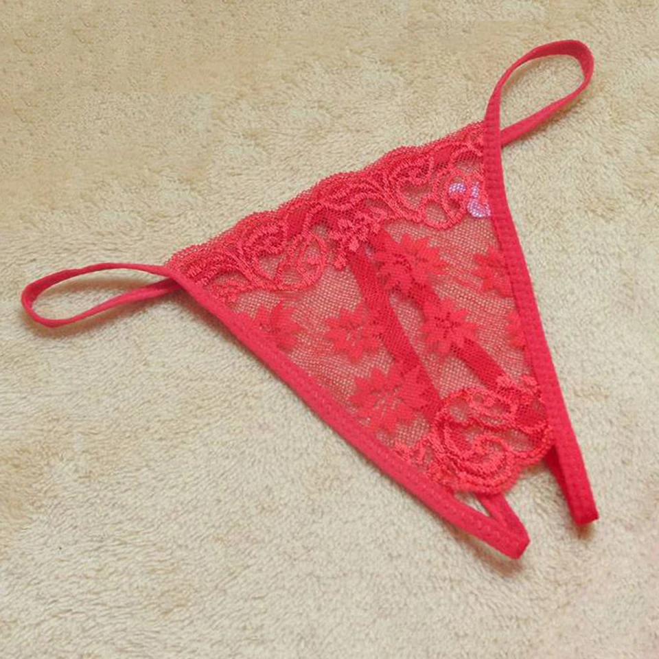 

Women Sexy Lingerie Low Rise Lace Floral G String Thongs T Back Panties Mesh Thong Hollow Out Underwear