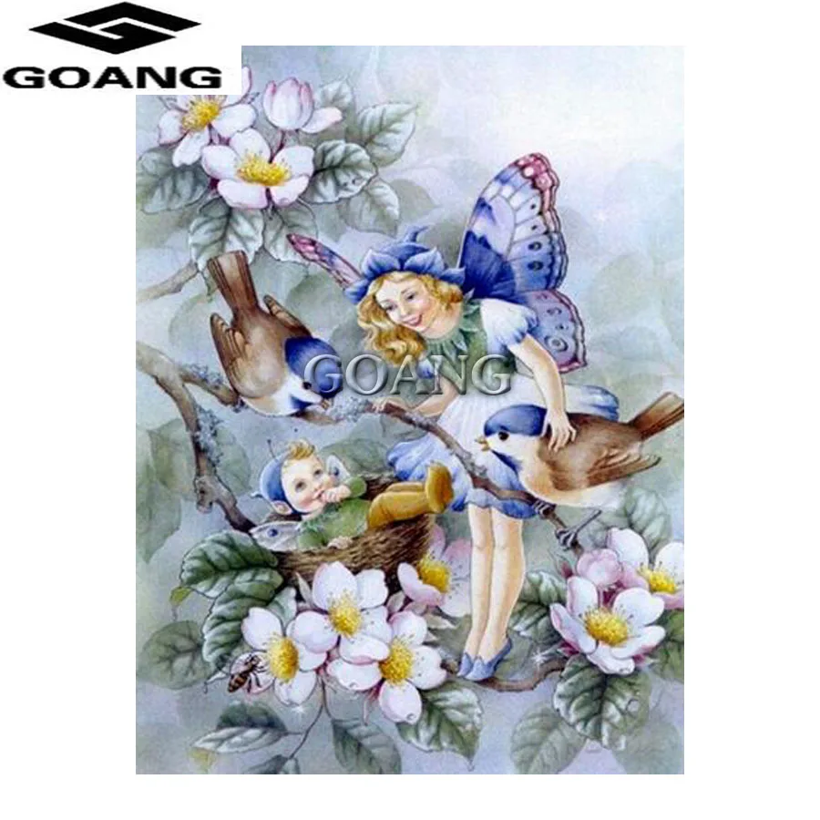 

diamond Cross Stitch full square diamond mosaic paintings diy diamond embroidery home decor butterfly girl with birds