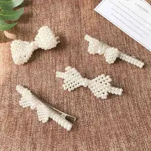 Новая мода, белый жемчуг, банты для волос на День святого Валентина, заколки для девочек, красивые заколки для волос, заколки для волос, аксессуары для волос