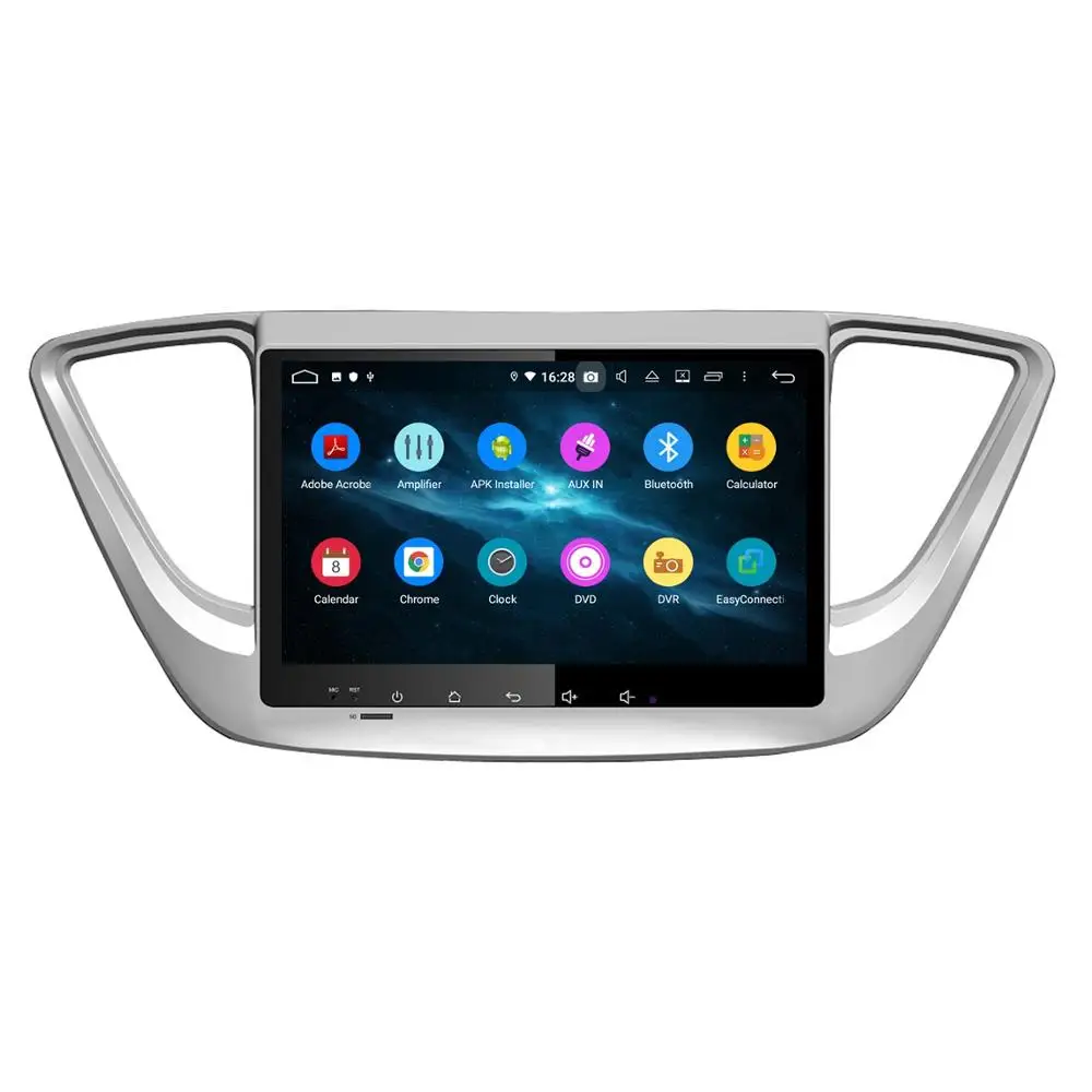 Discount 4GB+64GB PX5 9" Android 9.0 Car DVD Player for Hyundai Verna Accent Solaris 2017 2018 Radio GPS Bluetooth WIFI Mirror-link DVR 1