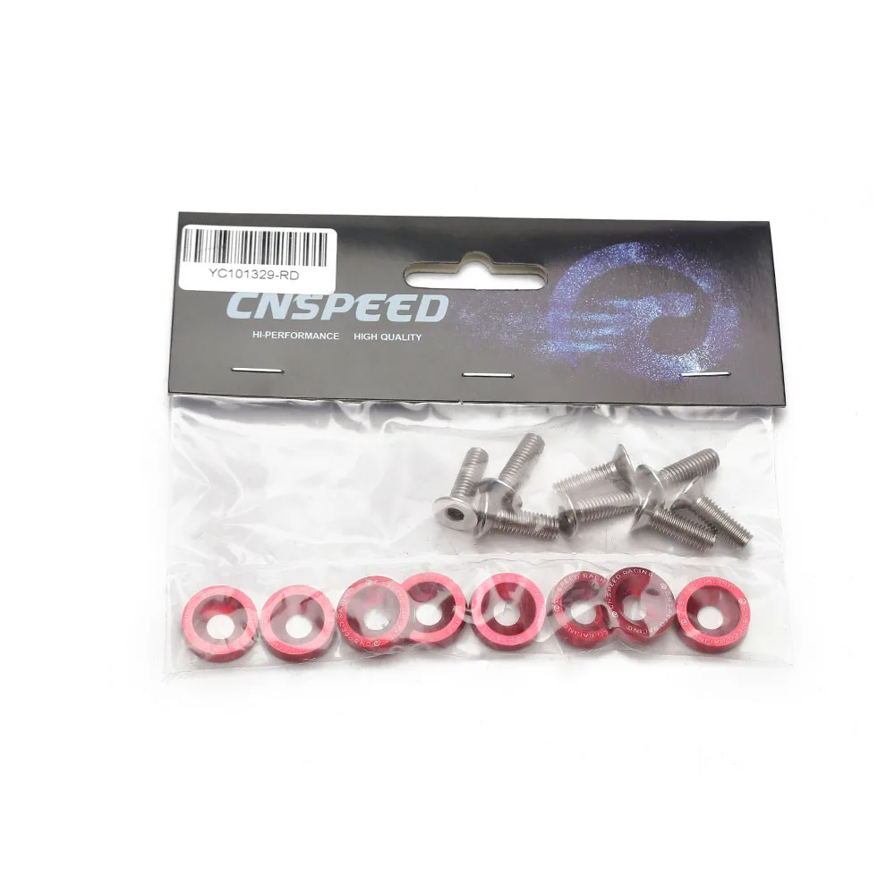 8PCS Aluminum Fender Washers Screws 6mm Washers and Bolt For Honda Civic Integra