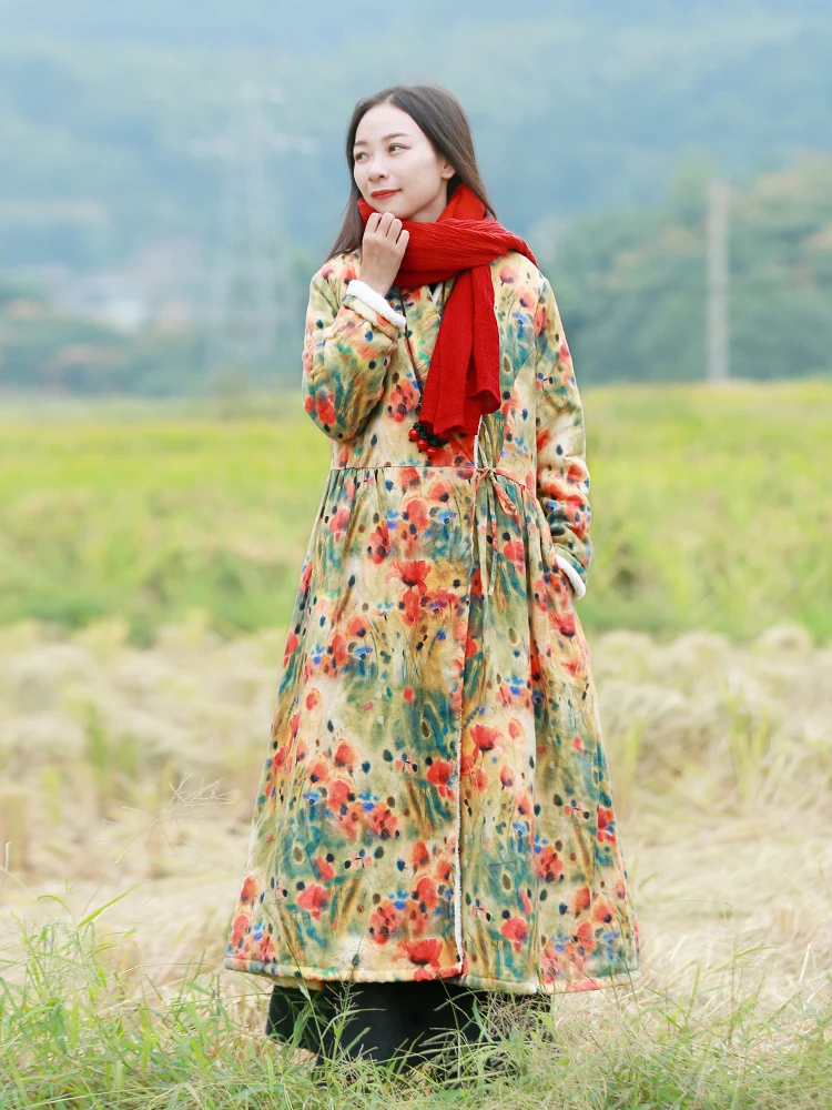 LZJN New Autumn Winter Women's Fleece Lined Jacket Coats Female Long Coats Outerwear Warm Thick Female Slim Fit Long Windbreaker (30)