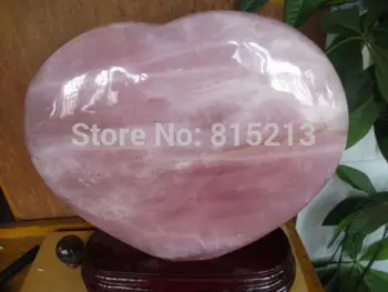 

ddh001052 NATURAL PRETTY ROSE QUARTZ CRYSTAL HEART + STAND