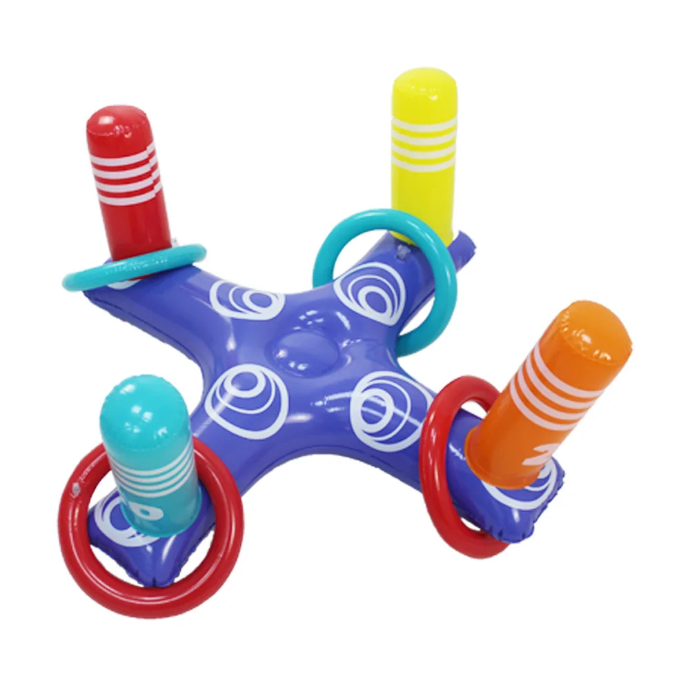 

80*40 PVC Inflatable Cross Ring Toss Game With 4 Circles Water Floating Throwing Ring Play Swimming Pool Fun Outdoor Sport Toys