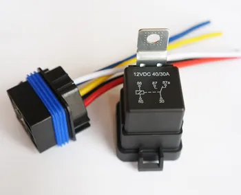 Buy 100 Pcs Waterproof Integrated 12V 40/30A 5 Pin 5 Wire Auto Relay With Holder Pigtail Wire Harness 300mm Length