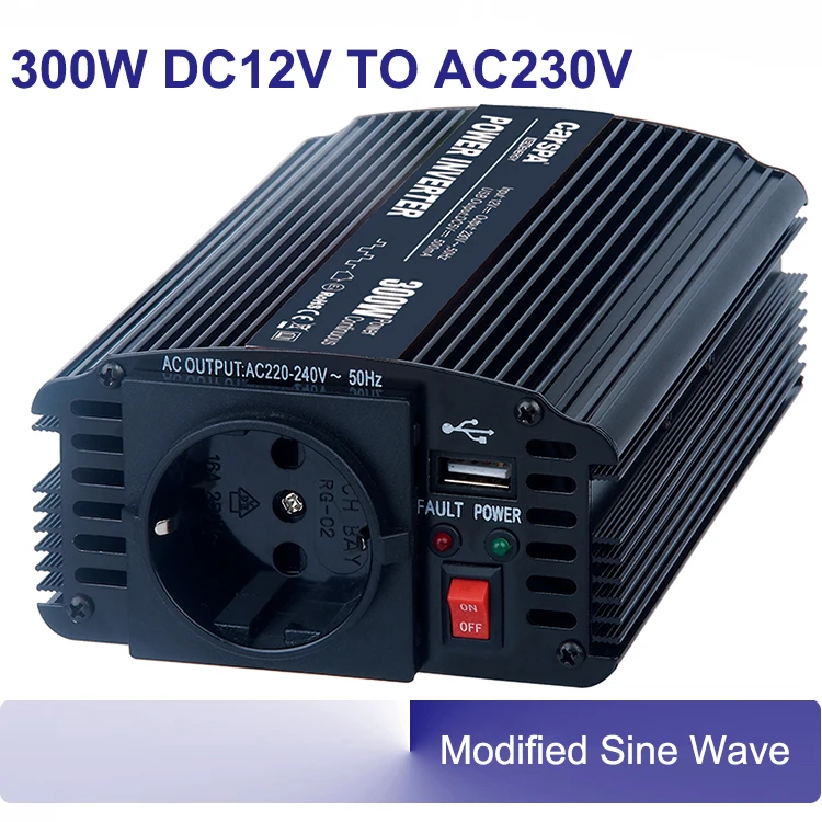 car power inverters 300w 50/60hz modified sine wave DC 12V AC 220V 230V