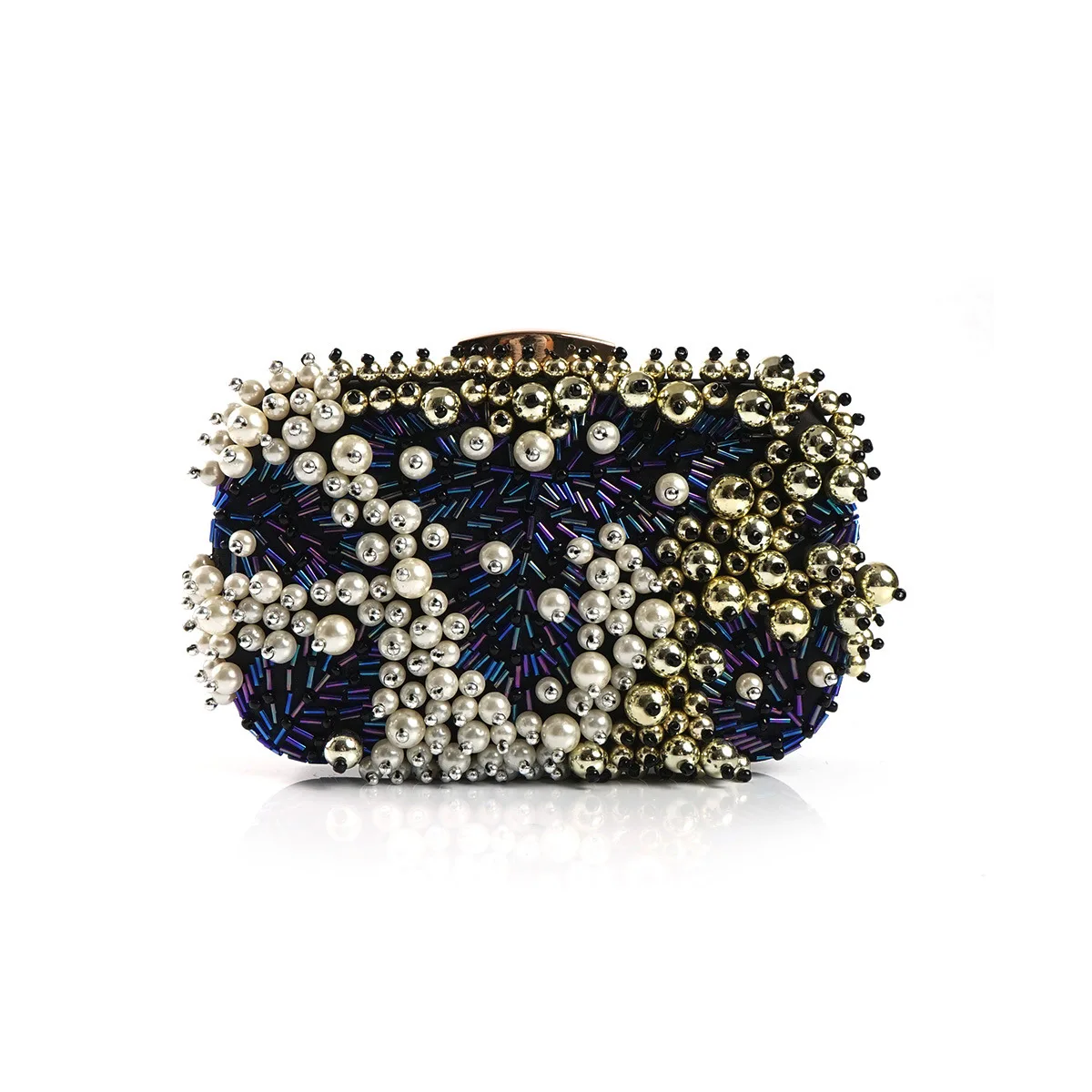 

Women's Pearl Evening Bag Beaded Day Clutches Lady Wedding Purse Rhinestones Handbags Silver Black Evening Clutch Bags for Women