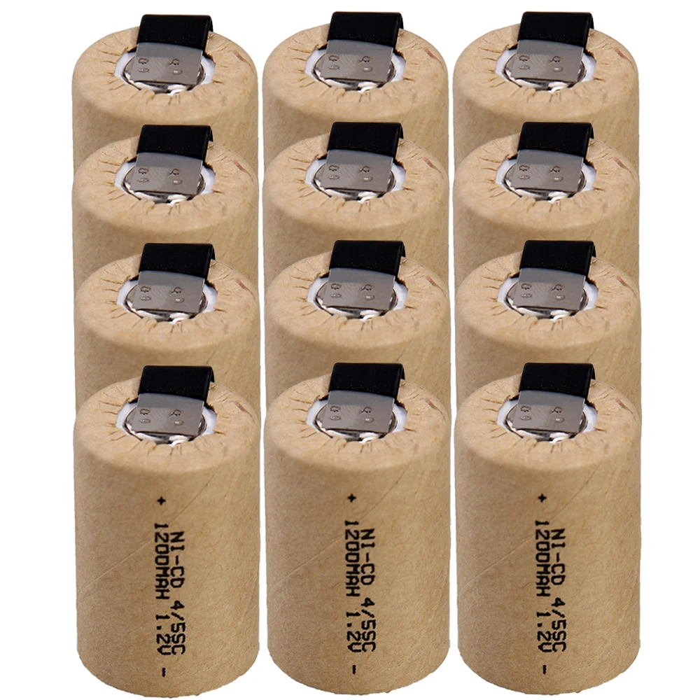12 шт 4/5 SC батареи 1200 mah 1 2 v subc сменный никель кадмиевый аккумулятор для