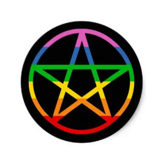

3.8cm Rainbow Pentacle Classic Round Sticker