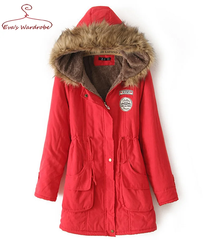 

Winter womens  wool liner cotton coat Plus velvet thicken hooded slim cotton overcoat for female Casual  candy colors outwear