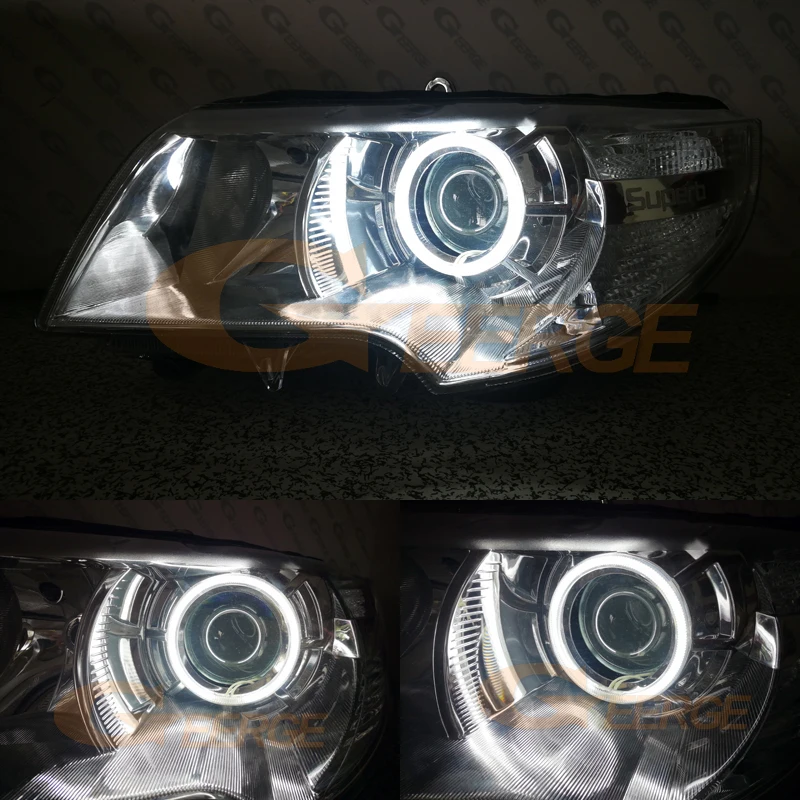 para Skoda Superb 2009 2010 2011 2020 Pré Facelift Excelente Ultra Brilhante Ccfl Anjo Olho Kit Auréola Anéis 2 ii b6 3t 2008 10 High Quality Automóveis e motos