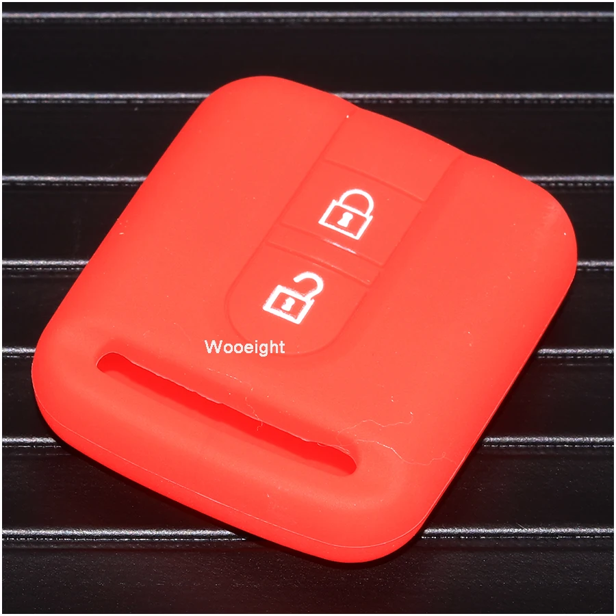 Wooeight 2 Buttons Silicone Remote Car FOB Key Silicone Case Shell For Nissan Qashqai Micra Navara Almera Note E11 Patrol Y61 (10)