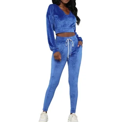 Sfit Women Casual Long Sleeve V-neck Two Pieces Sports Set Tracksuit Top +High Waist Pants Ladies Outfit Drawstring Fitness Set Sfit Women Casual Long Sleeve V-neck Two Pieces Sports Set Tracksuit Top +High Waist Pants Ladies Outfit Drawstring Fitness Set