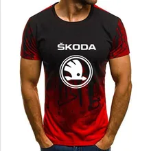 Брендовая футболка с логотипом Skoda, летняя мужская футболка с коротким рукавом, камуфляжная футболка с коротким рукавом