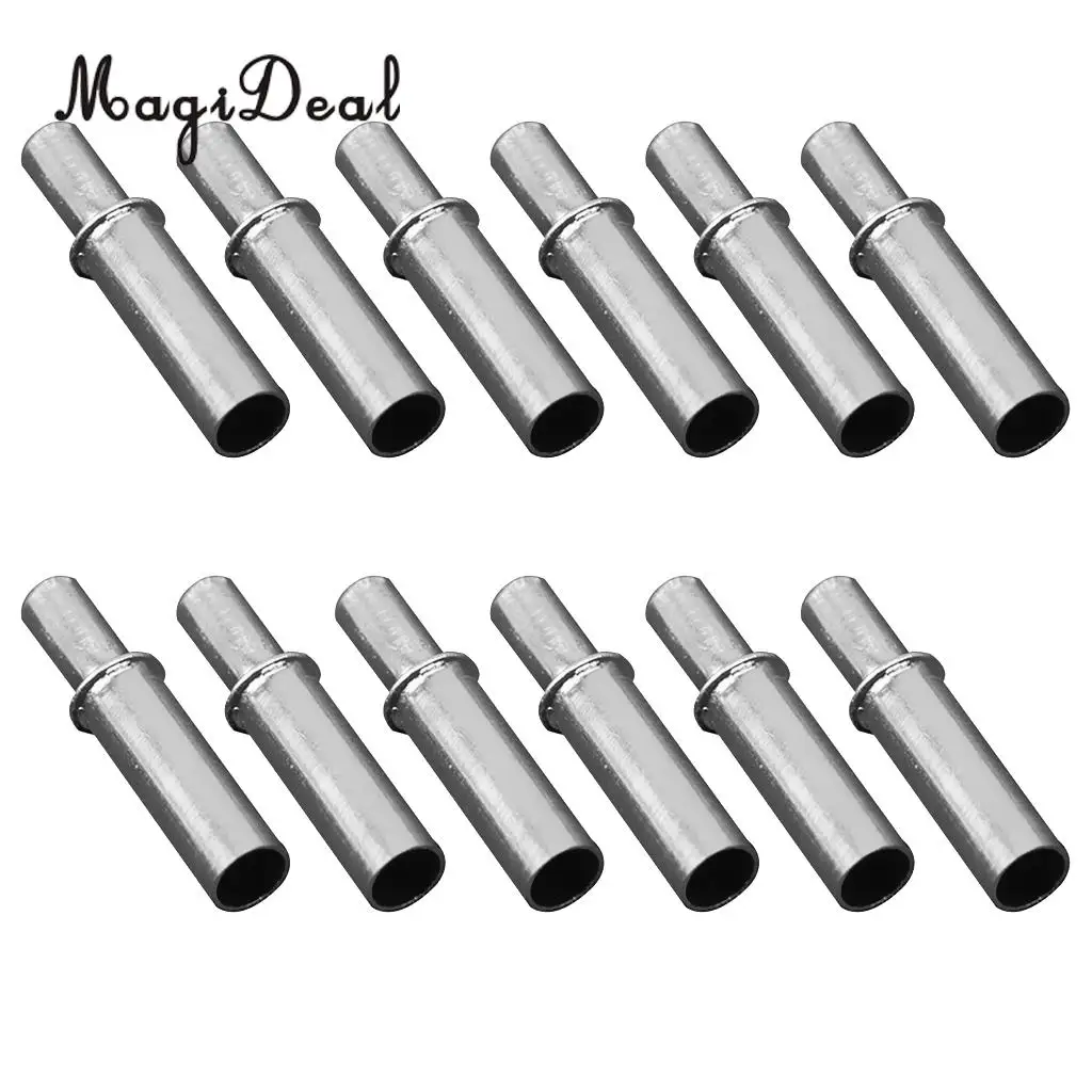 MagiDeal 12 Pieces/Pack Archery Arrow Nock Pins For ID 4.2mm Arrow Shaft Protect Arrows Gold Silver 