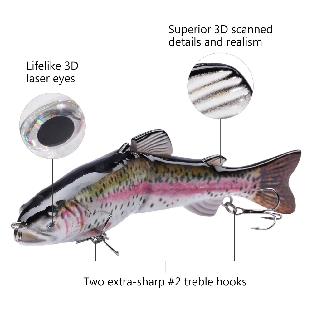 Bassdash Swimbaits Crankbaits Glide твердые приманки приманка для форели для пресной воды морской окунь большая игра рыбалка, 3-Pack, 18,3 см/65,2 г