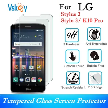 

VSKEY 10PCS 2.5D Tempered Glass For LG Stylo 3 K10 Pro Screen Protector LG Stylus 3 Scratch Proof Anti-Shatter Protective Film
