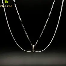 Двухслойная золотая цепочка с форзацем, кубический цирконий, ожерелье s& Кулоны, настоящее 925 пробы, серебряное ожерелье для женщин, хорошее ювелирное изделие