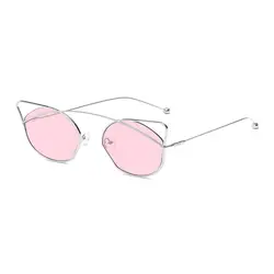 Розовый кошачий глаз солнцезащитные очки Для женщин Брендовая Дизайнерская обувь Винтаж ретро солнцезащитные очки Женская мода очки UV400