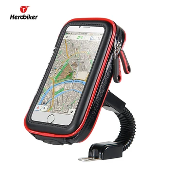 

HEROBIKER Motorcycle Phone Holder Support Waterproof Moto Mobile Phone Stand Case Bags for For iPhone X 8 7 6 6s Plus & SamSung