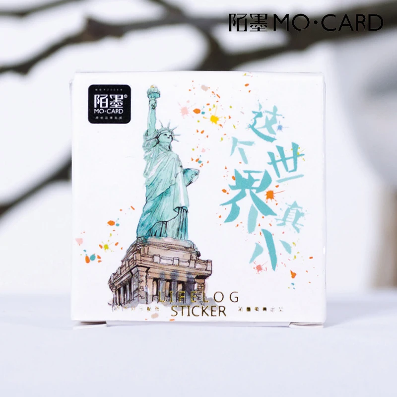 

45Pcs Creative The World's Logo Building Paper Sticker Decoration Diy Ablum Diary Scrapbooking Label Sticker Stationery TZ141