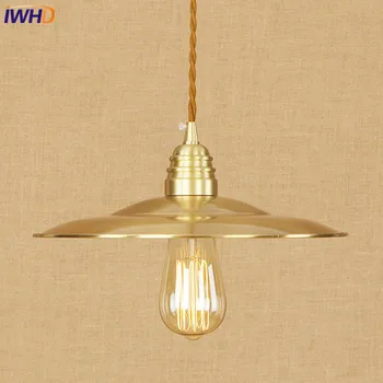 

IWHD Nordic Copper Pendant Lights Loft Vinatge Industrial LED Pendant Lamp Creative Droplight Fixtures Home Lighting Luminaire