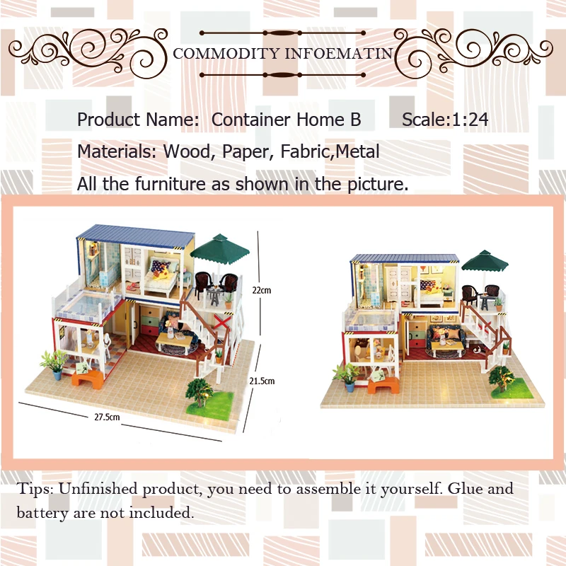  Hot Sale DIY Doll House Wooden Miniatura Doll Houses Miniature dollhouse With Furniture LED Lights  - 32786214712
