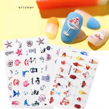 3D акриловая Выгравированная наклейка с цветком для ногтей Кактус Цветок Оболочка панда форма воды наклейки Empaistic ногтей водная горка наклейки Z0128