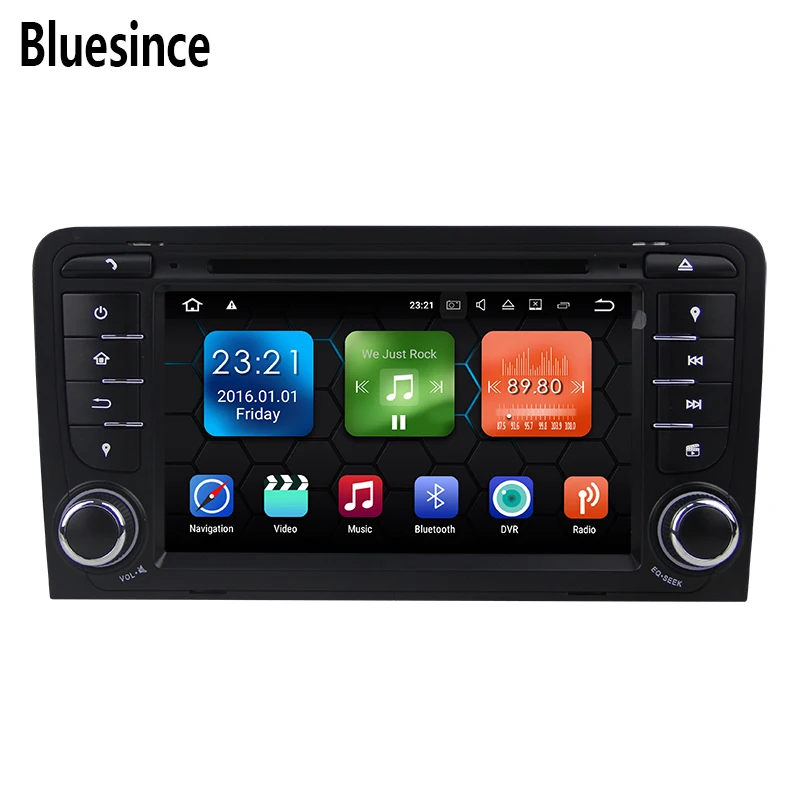 Bluesince Recorder 2 din 7'' Android 7.1 Quad-Core Stereo GPS Bluetooth Rear View Camera for Audi A3 Automagnitola Radio |