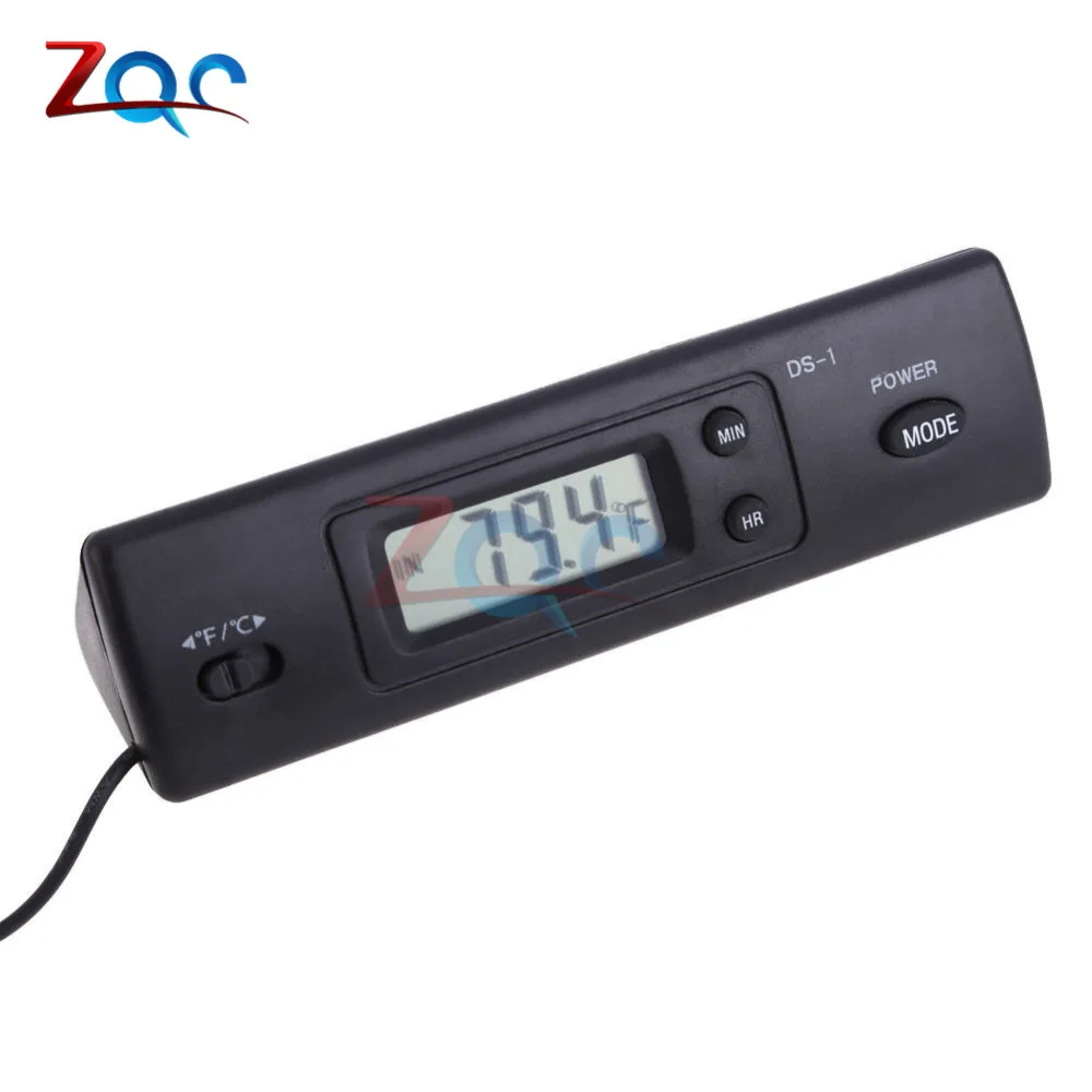 Крытый-открытый термометр Авто A/C цифровой ЖК-дисплей в часы для автомобиля дома транспортного средства