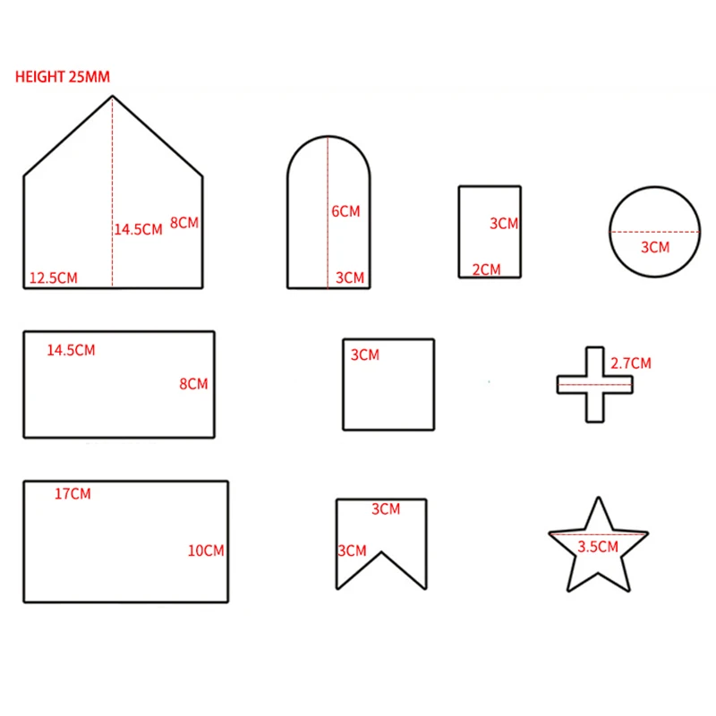 18 шт./компл. DIY Нержавеющая сталь Рождественская серия для нарезки печенья в виде 3D пряничный домик форма для выпечки инструменты для украшения тортов из мастики