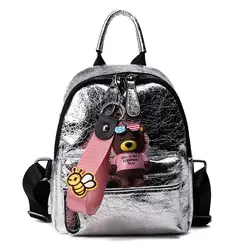 Мини сумка женская 2019 осень новая Корейская версия ПОДВЕСКА милый Мишка яркий двойной рюкзак студент мешок Y359