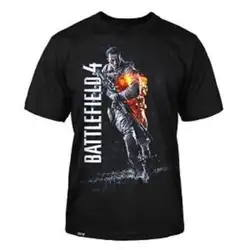 Battlefield 4 видеоигра черный цвет Лицензионная футболка, топы оптом футболка на заказ экологическая печатная Футболка дешевая оптовая продажа