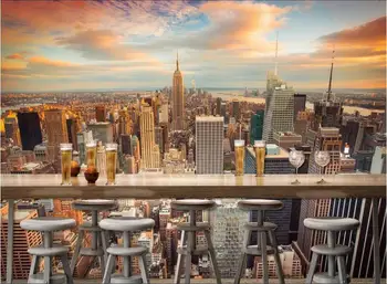 

3d room wallpaper High-end custom mural non-woven wall stickers 3 d New York cityscape painting 3d wall room murals wallpaper