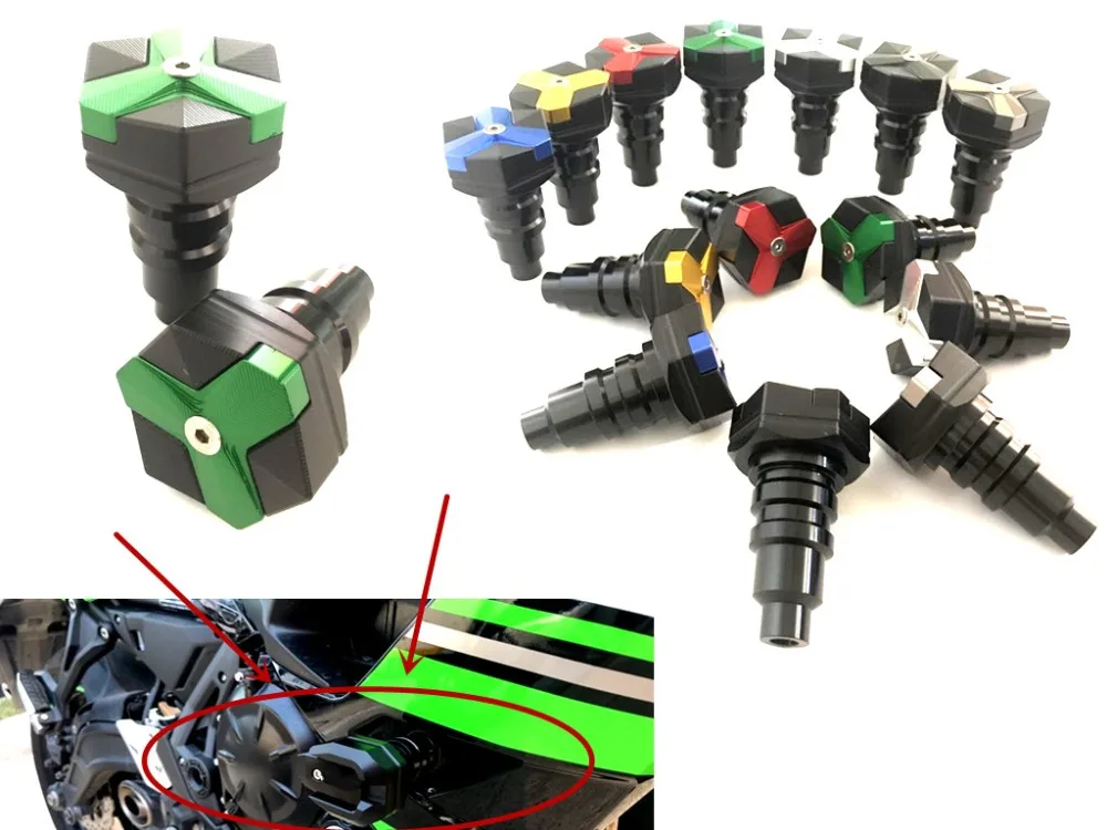 

Motorcycle Frame Sliders Screw Crash Pad Cover Falling Protector Guard for kawasaki VULCAN 1700 VAQUERO ABS Versys 1000 650 H2R