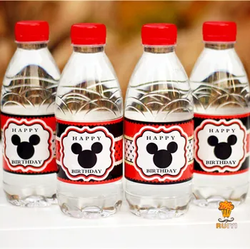 

24pcs Mickey mouse water bottle label candy bar decoration kids birthday party supplies baby shower party favor AW-0604